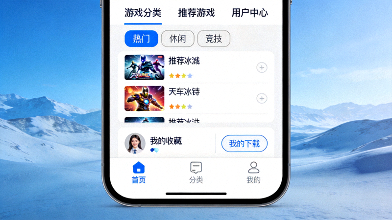叮咚电玩app免费版界面展示，包括游戏分类、推荐游戏和用户中心等主要功能区域